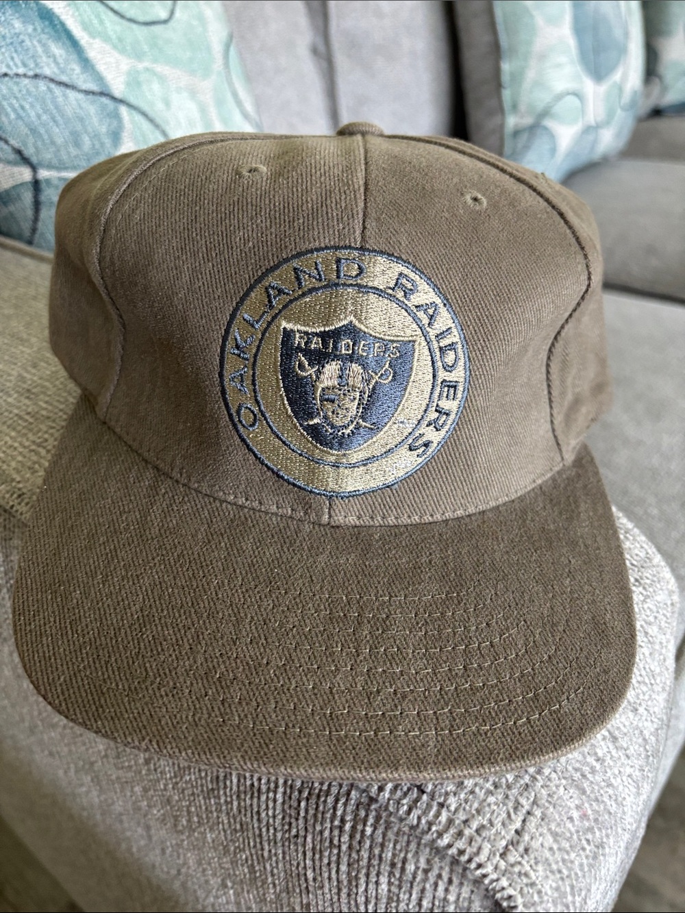American Needle Oakland Raiders Brown and Navy Embroidered Cap